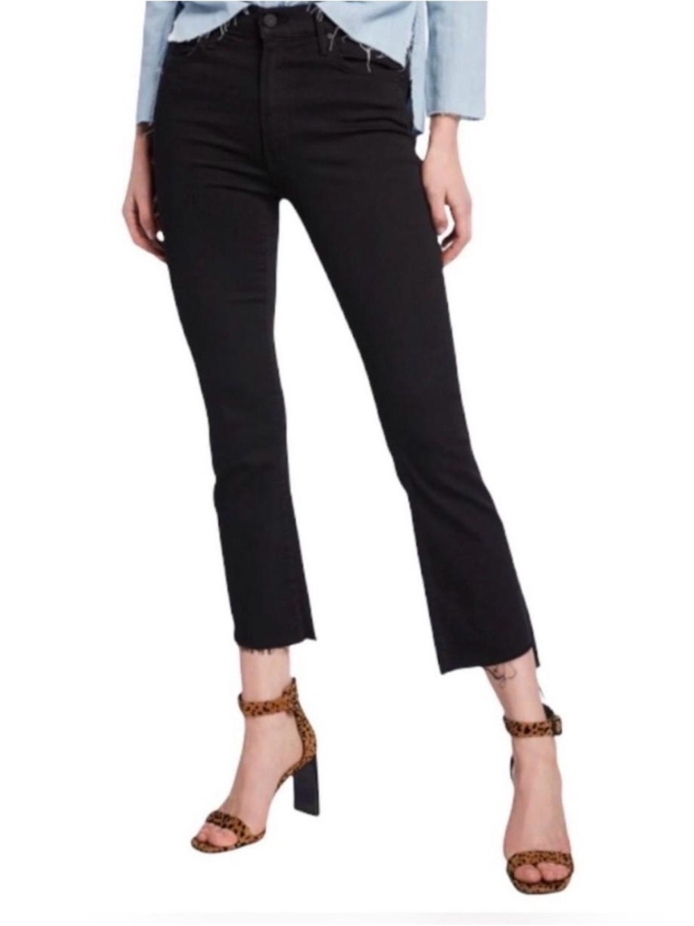 Mother Rascal Ankle Fray Mid Rise Straight Leg Jean Size 28